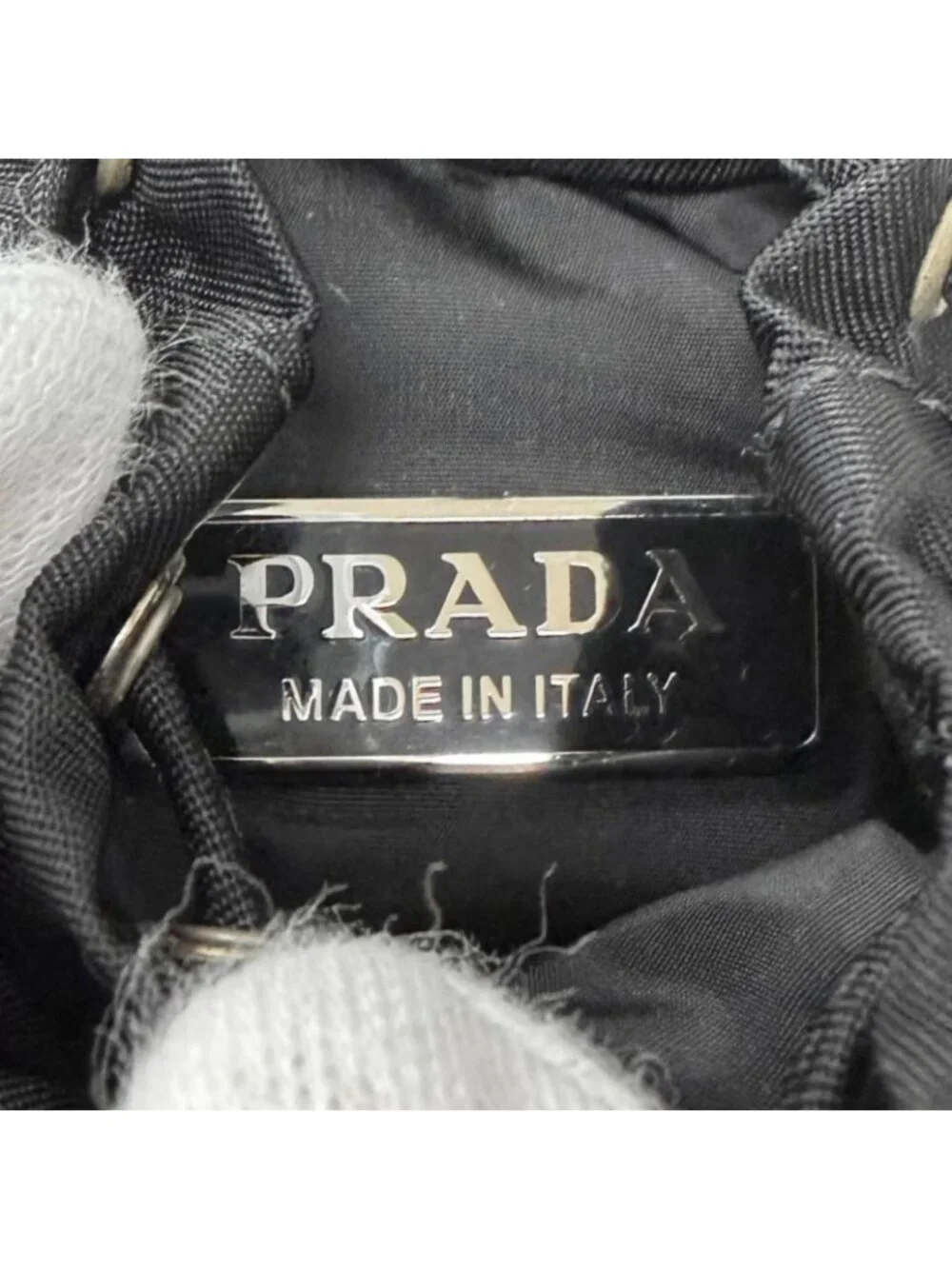 Prada Triangle Logo Backpack Motif Charm Strap Black Box Included